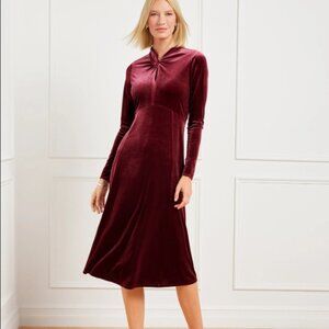 Velvet Draped Neck Midi Dress- Brand New, Never Worn